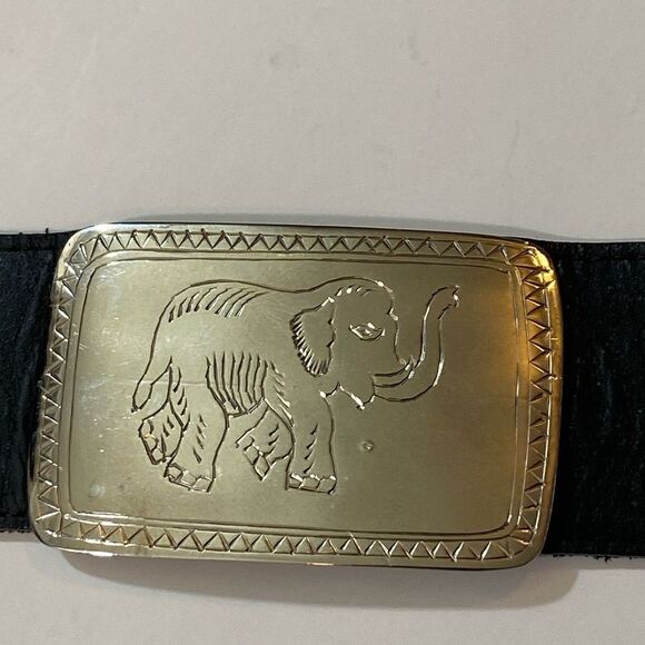 Streets Ahead Concho Black Belt with Tone Silver Elephants Accents Leather - Picture 8 of 16
